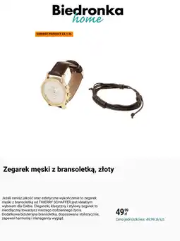 Biedronka Zegarek męski z bransoletką, złoty oferta