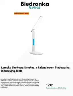 Biedronka Lampka biurkowa Smukee, z kalendarzem i ładowarką indukcyjną, biała oferta