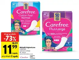 Intermarche Wkładki higieniczne Carefree oferta