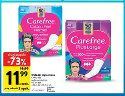 Intermarche Wkładki higieniczne Carefree Cotton Feel Normal oferta