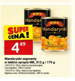 Twój Market Mandarynki segmenty w lekkim syropie MK oferta