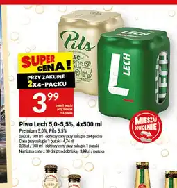 Twój Market Piwo Lech Premium 5,0% 4-pak oferta