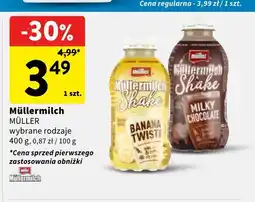 Intermarche Napój mleczny Müllermilch Shake Banana Twist Müller oferta