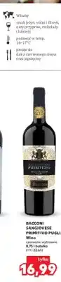 Kaufland Wino czerwone wytrawne Bacconi Sangiovese Primitivo Puglia oferta