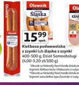 Auchan Kiełbasa podwawelska z szynki lub śląska z szynki oferta