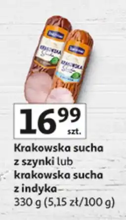 Auchan Krakowska sucha z szynki lub krakowska sucha z indyka oferta