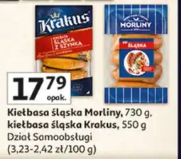 Auchan Kiełbasa śląska Morliny, kiełbasa śląska Krakus oferta