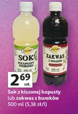 Auchan Sok z kiszonej kapusty lub zakwas z buraków oferta