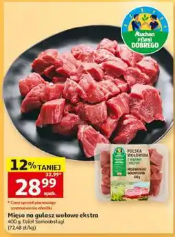 Auchan Mięso na gulasz wołowe ekstra oferta