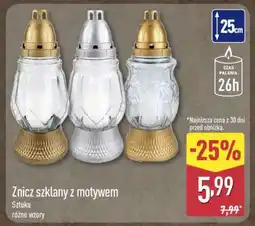 ALDI Znicz szklany z motywem oferta