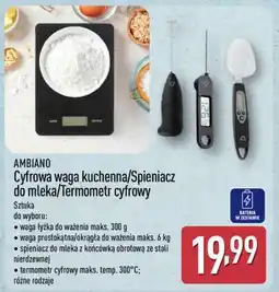 ALDI AMBIANO Cyfrowa waga kuchenna/Spieniacz do mleka/Termometr cyfrowy oferta