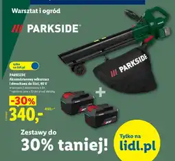 Lidl Akumulatorowy odkurzacz i dmuchawa do liści Parkside 40V z 2 akumulatorami 4Ah oferta