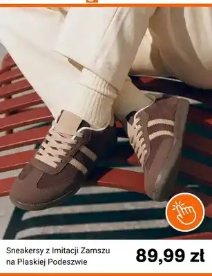 Sneakersy z imitacji zamszu na płaskiej podeszwie
