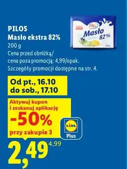 Lidl Masło ekstra Pilos 82% oferta