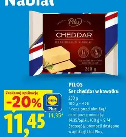 Lidl Ser cheddar w kawałku Pilos oferta