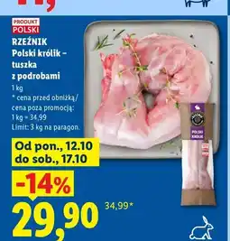 Lidl Polski królik tuszka z podrobami Rzeźnik oferta