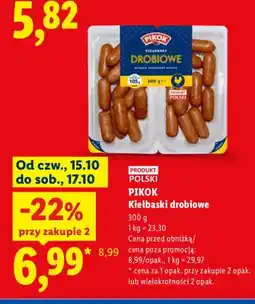 Lidl Kiełbaski drobiowe Pikok oferta