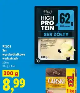 Lidl Ser wysokobiałkowy w plastrach Pilos oferta