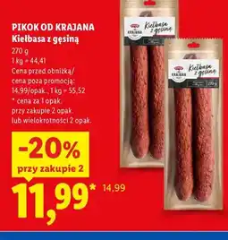 Lidl Kiełbasa z gęsiną Pikok od Krajana oferta