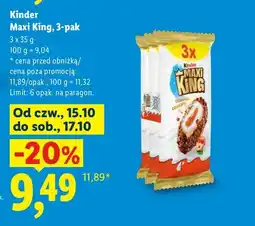 Lidl Baton Kinder Maxi King 3-pak oferta