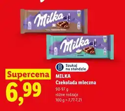 Lidl Czekolada mleczna Milka Bubbly Cappuccino oferta
