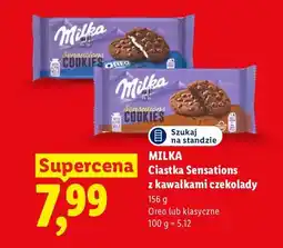 Lidl Ciastka Sensations z kawałkami czekolady Oreo Milka oferta