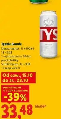 Lidl Piwo Tyskie Gronie 12-pak oferta