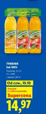 Lidl Sok Tymbark 3-pak 100% oferta