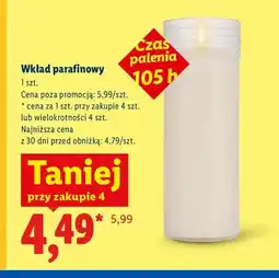 Lidl Wkład parafinowy czas palenia 105 h oferta