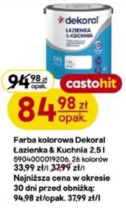 Castorama Farba kolorowa Dekoral Łazienka & Kuchnia oferta