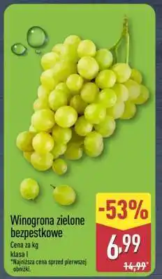 ALDI Winogrona zielone bezpestkowe oferta