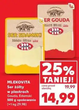 Kaufland MLEKOVITA Ser żółty w plastrach, Gouda, Edamski oferta