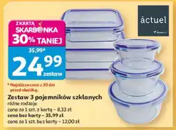Auchan Zestaw 3 pojemników szklanych oferta