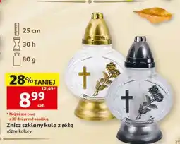Auchan Znicz szklany kula z różą oferta