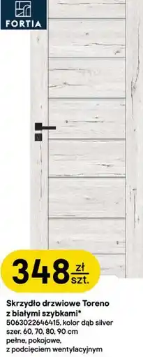Castorama Skrzydło drzwiowe Toreno z białymi szybkami Fortia, kolor dąb silver oferta