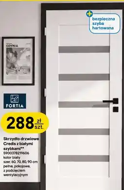 Castorama Skrzydło drzwiowe Credis z białymi szybkami FORTIA oferta