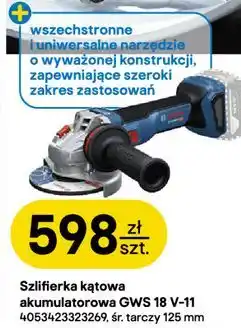 Castorama Szlifierka kątowa akumulatorowa Bosch GWS 18 V-11 oferta