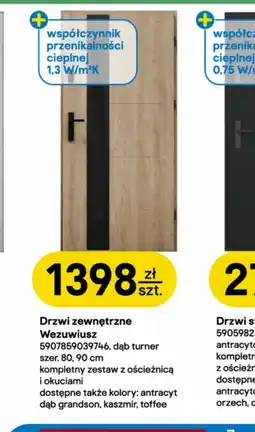 Castorama Drzwi zewnętrzne Orzech oferta