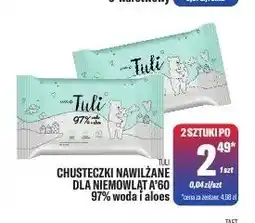 TomiMarkt Chusteczki nawilżane dla niemowląt 97% woda i aloes Tuli oferta