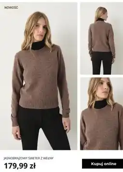 Greenpoint Jasnobrązowy sweter z wełny Greenpoint oferta