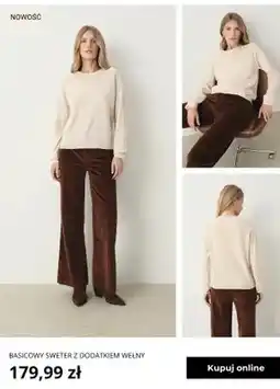 Greenpoint Basicowy sweter z dodatkiem wełny Greenpoint oferta