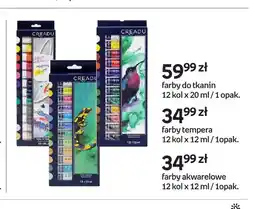 Empik Farby tempera 12 kolorów Creadu oferta