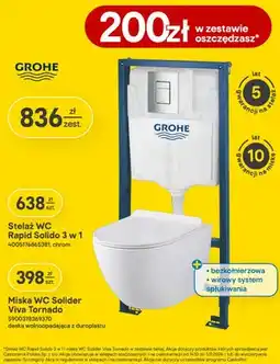 Castorama Zestaw stelaż Wc Rapid Solido 3 w 1 Grohe + miska Wc Solider Viva Tornado oferta