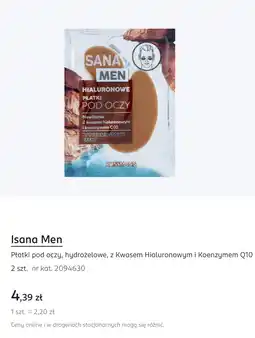 Rossmann Isana Men Płatki pod oczy, hydrożelowe oferta