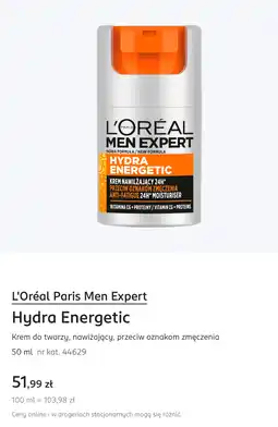 Rossmann Loreal Paris Men Expert Hydra Energetic Krem do twarzy nawilżający, przeciw oznakom zmęczenia oferta
