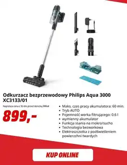 Media Markt Odkurzacz bezprzewodowy Philips Aqua 3000 XC3133/01 oferta