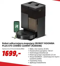 Media Markt Robot odkurzająco-mopujący iRobot Roomba Plus 575 Combo czarny R285040 oferta