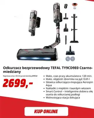 Odkurzacz bezprzewodowy Tefal TY9CD9E0 czarno-miedziany