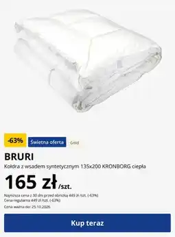 JYSK Kołdra z wsadem syntetycznym Bruri 135x200 cm Kronborg ciepła oferta