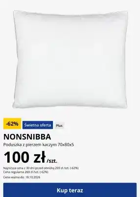 JYSK Poduszka z pierzem kaczym Nonsnibba 70x80x5 oferta